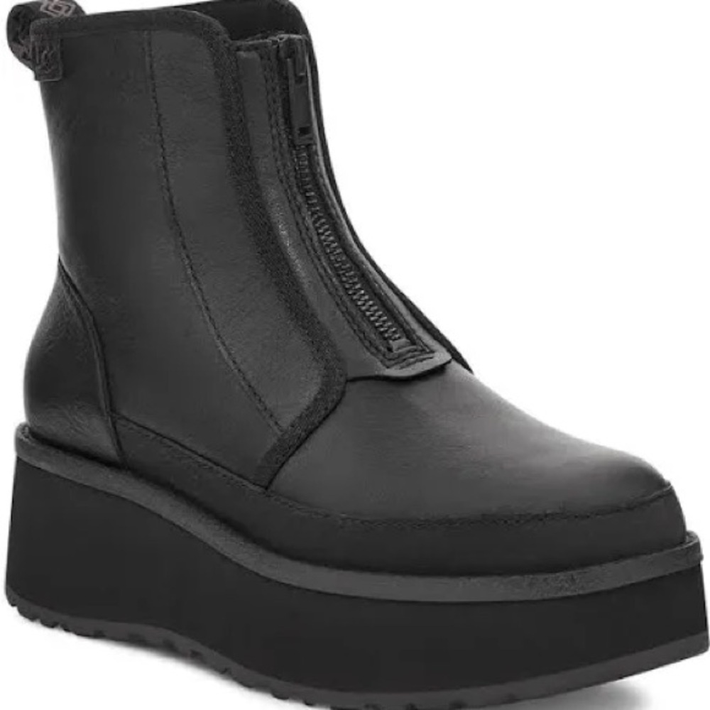 UGG Black Cityfunc Zip Platform Boots